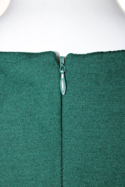 Elie Tahari Womens Green Wool Drape Neck Sleeveless Blouse Top Size L