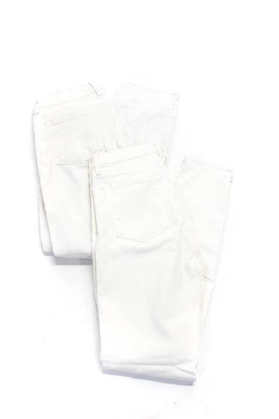 J Brand Womens Cotton Button Skinny Leg Colored Pants White Size EUR28 29 Lot 2