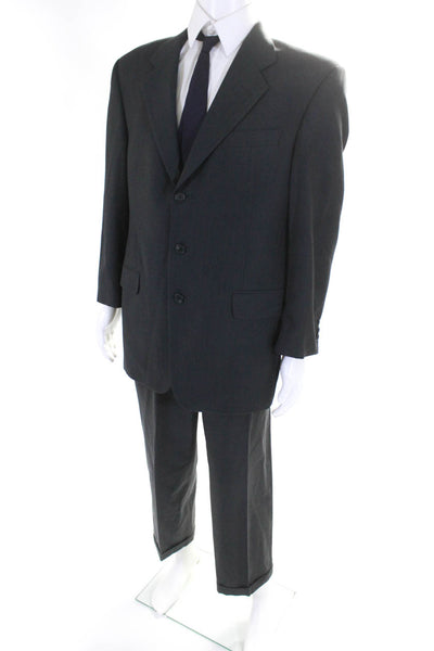 Paul Dione Mens Notched Collar Suit Jacket w/ Pants Set Gray Size 44 38