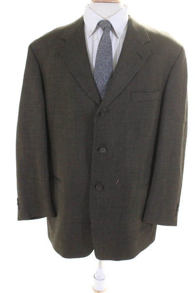 Pierre Cardin Mens Worsted Wool Notched Collar Suit Jacket Green Size 42 S