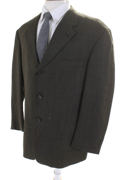 Pierre Cardin Mens Worsted Wool Notched Collar Suit Jacket Green Size 42 S