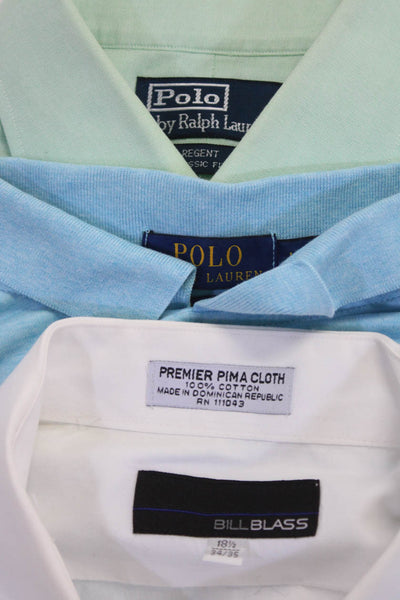 Polo Ralph Lauren Bill Blass Mens Polo Button Down Shirt Blue Size L Lot 3