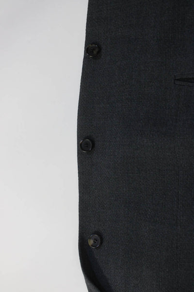 Boss Hugo Boss Mens Collared Three Button Blazer Suit Jacket Blue Gray Size 42L