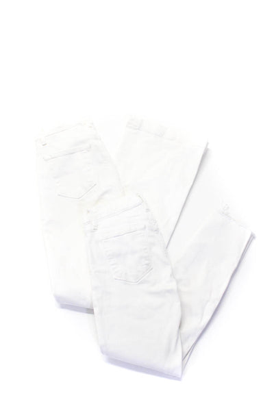 J Brand Womens Skinny Flare Leg Jeans White Cotton Size 26 25 Lot 2