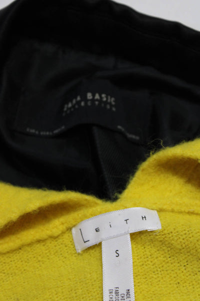 Leith Zara Women's V-Neck Long Sleeve Pullover Sweater Yellow Size S L, Lot 2