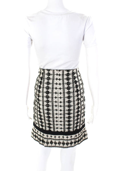Nanette Lepore Women's Zip Closure Embroidered A-Line Mini Skirt Size10