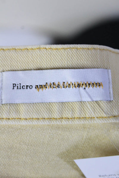Pilcro and the Letterpress Anthropologie Women's Midrise Straight Leg Yellow 27