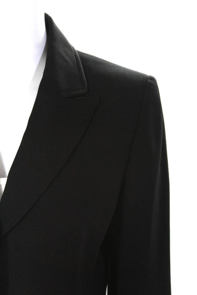 Tahari Levine Womens Three Button Long Sleeved Blazer Suit Jacket Black Size 6