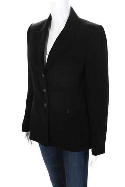 Tahari Levine Womens Three Button Long Sleeved Blazer Suit Jacket Black Size 6