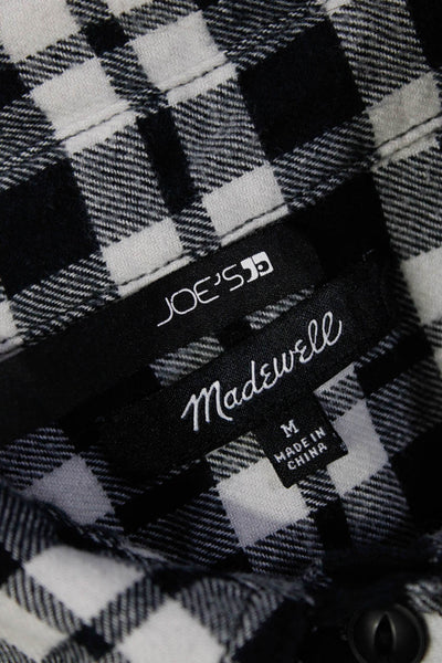 Joe's Madewell Womens T-Shirt Top Plaid Button Down Black Size M Lot 2