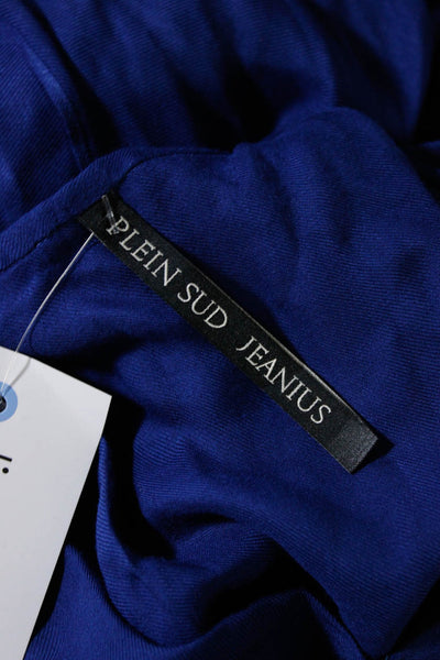 Plein Sud Jeanius Women's V-Neck Long Sleeves Blouse Blue Size12