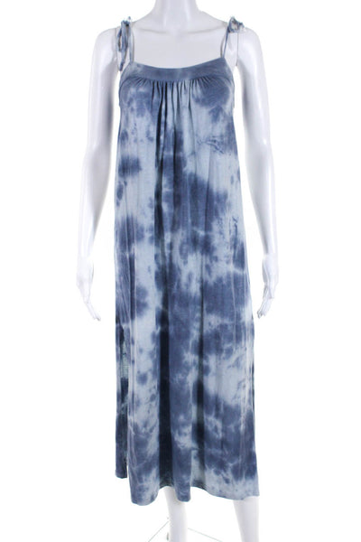 Sundry Womens Tie Dye Print Sleeveless Maxi Dress Blue Cotton Size 0
