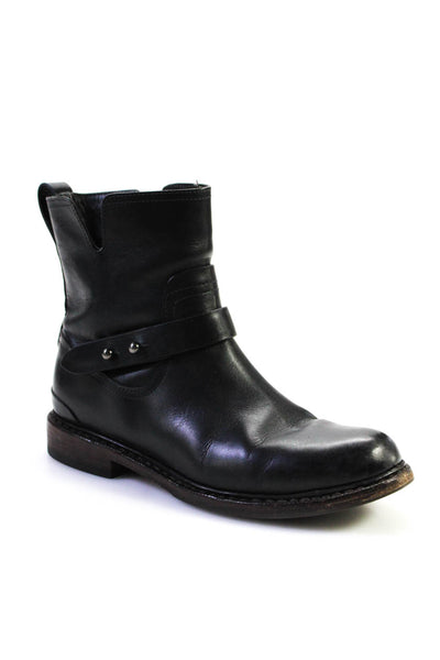 Rag & Bone Womens Leather Zip Up Ankle Boots Black Size 37.5 7.5