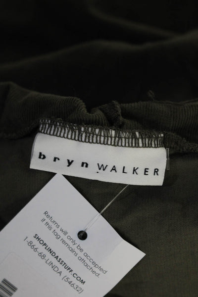 Bryn Walker Womens Cotton Corduroy Front Pocket Split Hem Poncho Olive Size M