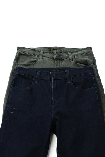 J Brand Womens High Rise Dark Wash Skinny Jeans Blue Green Size 26 27 Lot 2