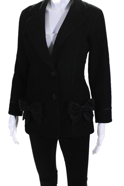 Evo Vorro Women's Two Button Long Sleeve Blazer Jacket Black Size S