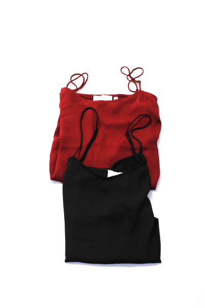 L'Academie Women's Adjustable Spaghetti Strap Blouse Red Black Size S, Lot 2