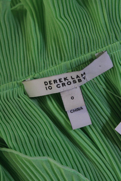 Derek Lam 10 Crosby Women's V-Neck Long Sleeves Blouse Green Size 0