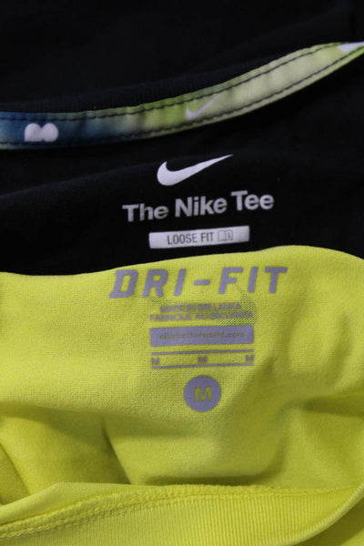 Nike Men's Short Sleeve Graphic Print T-shirt Black Yellow Size M, Lot 2