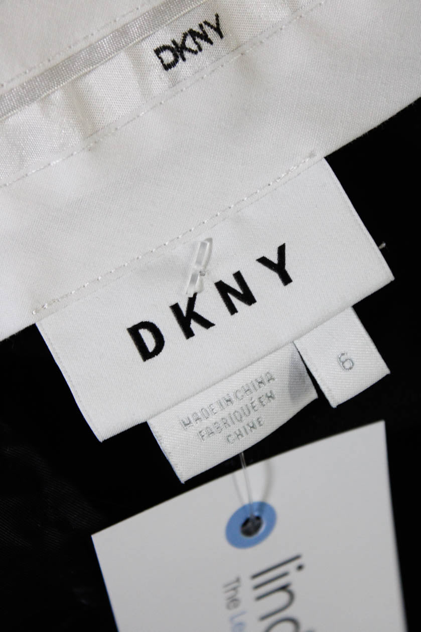 DKNY Womens Mid Rise Flat Front Stretch Ponte Slim Leg Pants Black