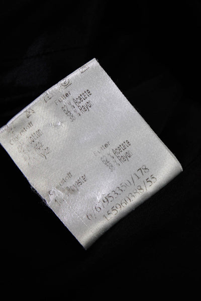 Rene Lezard Womens Button Front Collared Knit Jacket Black Cotton Size FR 38