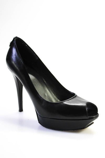 Stuart Weitzman Women's Open Toe Platform Stiletto Sandals Black  Size 9