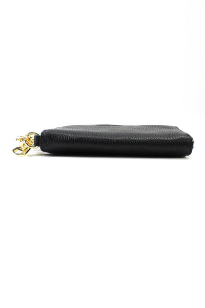 Aimee Kestenberg Womens Leather Zipped Textured Card Wristlet Wallet Black