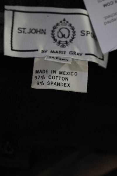 St. John Sport By Marie Gray Womens Cotton Straight Leg Pants Charcoal Size 8