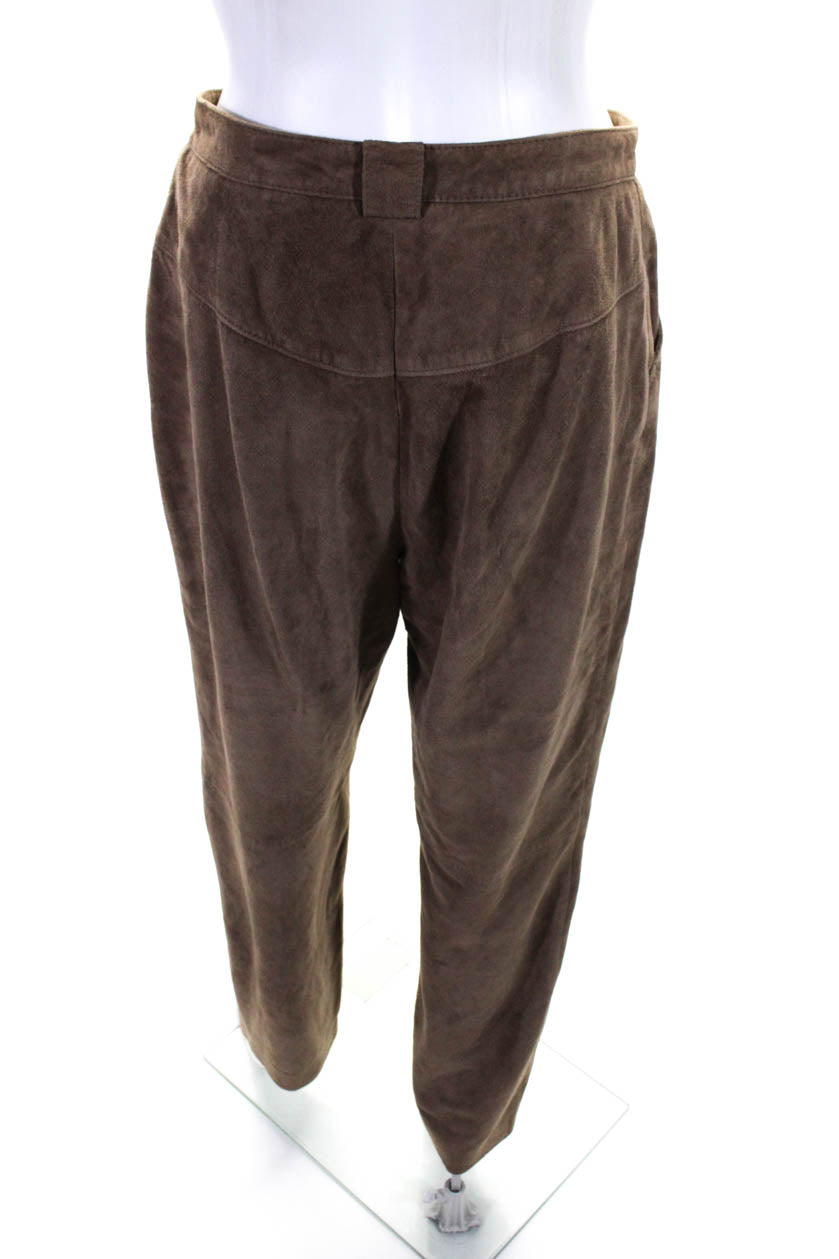 High-rise suede straight pants