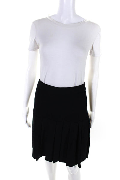 St. John Collection By Marie Gray Womens Pleated Trumpet Skirt Black Size 10