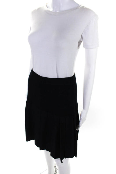 St. John Collection By Marie Gray Womens Pleated Trumpet Skirt Black Size 10