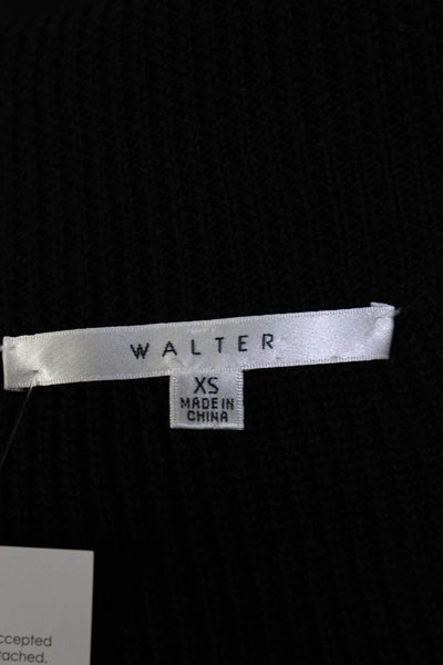 Walter Womens Black Wool Front Pockets Sleeveless Cardigan Sweater Top Size XS