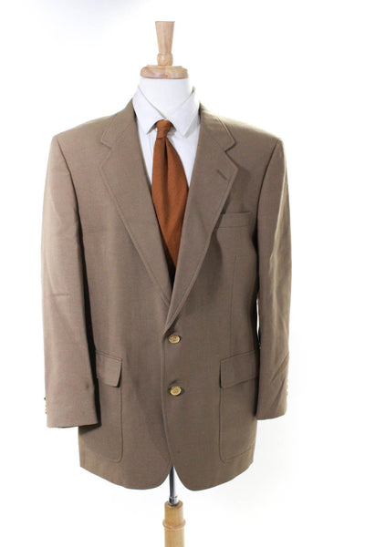 Hart Schaffner Marx Mens Woven Notched Lapel Two Button Blazer Brown Size 42