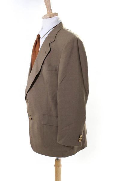 Hart Schaffner Marx Mens Woven Notched Lapel Two Button Blazer Brown Size 42
