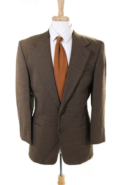CK Calvin Klein Mens Wool Textured Long Sleeve Two Button Blazer Brown Size 39R