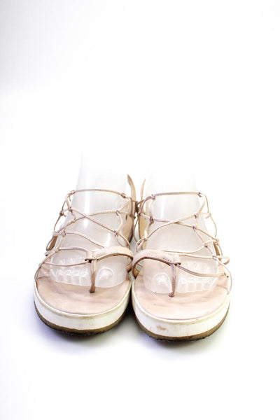 LD Tuttle Womens Strappy Slingback Slide On Flat Sandals Blush Size 8.5