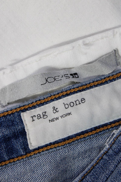 Rag & Bone Joes Womens Blue Medium Wash Ripped Straight Jeans Size 25 24 Lot 2