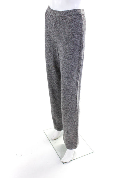 St. John Collection Womens Tight Knit Elastic Waist High Rise Pants Gray Size 6