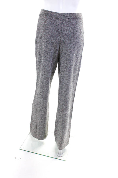 St. John Collection Womens Tight Knit Elastic Waist High Rise Pants Gray Size 6