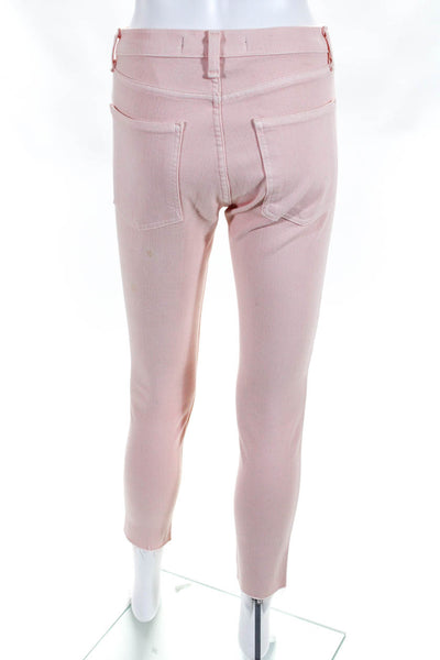 Veronica Beard Women's High Waist Button Fly Skinny Denim Pant Pink Size 25