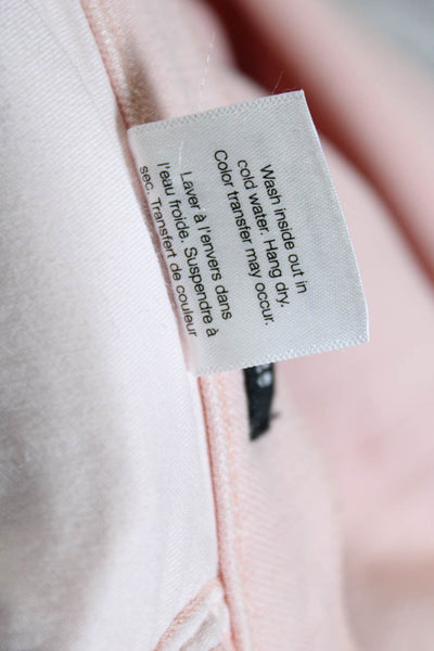 Veronica Beard Women's High Waist Button Fly Skinny Denim Pant Pink Size 25