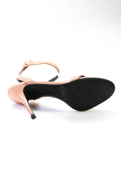 Alexander Wang Women's Leather Open Toe Ankle Strap Heels Pink Size 9