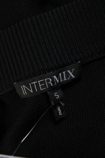 Intermix Women's Ribbed High Waist Flared Skirt Black Size S