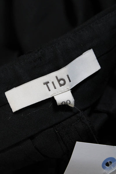 Tibi Women's Straight Leg Slim Fit Trouser Pants Black Size 00