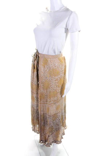 Trina Turk Women's Asymmetric Hem Embellished Maxi Skirt Beige Size 10