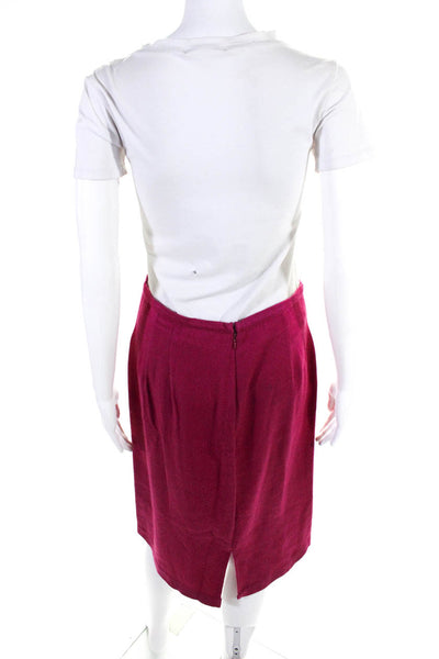 William B Women's Back Slit Knee Length Silk Blend Pencil Skirt Pink Size 8