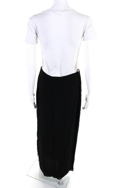 Ghost Women's Button Up Satin Maxi Skirt Black Size L