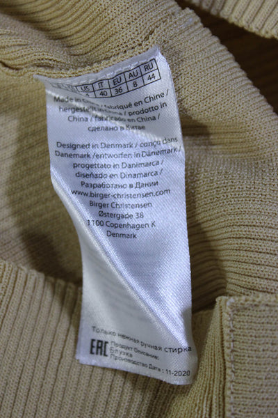 Remain Birger Christensen Women's Long Sleeve V Neck Polo Shirt Beige Size 4