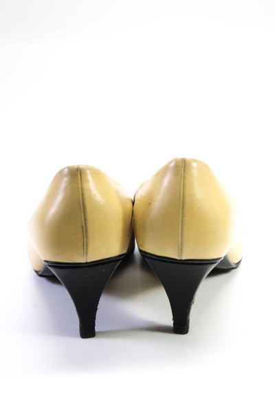 Bruno Magli Womens Cone Heel Cap Square Toe Pumps Brown Black Leather Size 8.5