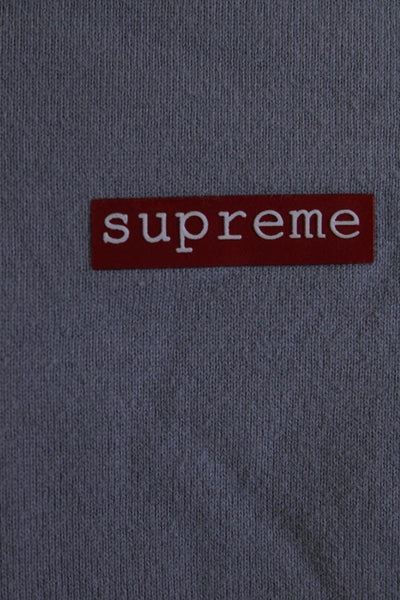 Supreme Men's Cotton Short Sleeve Logo Crewneck T-Shirt Gray Size M